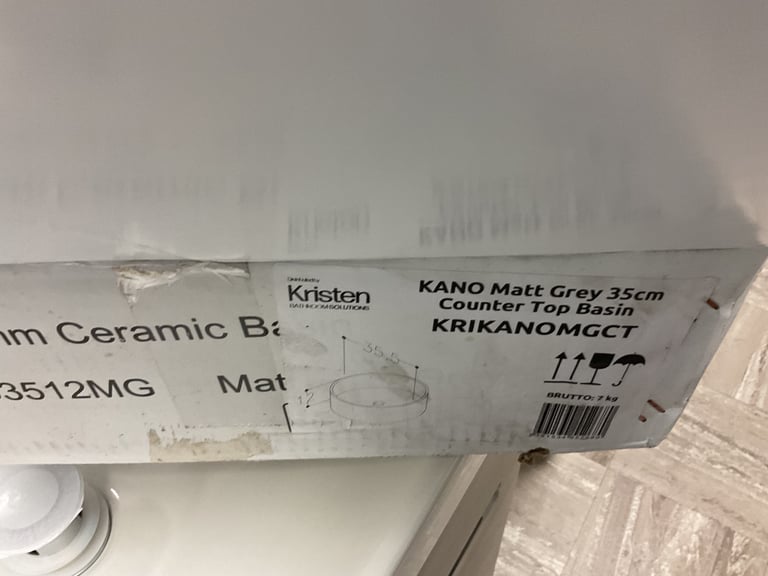 Kano 35cm Matt grey countertop basin 