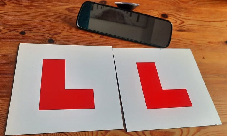 image for Magnetic L Plates and Rear View Mirror