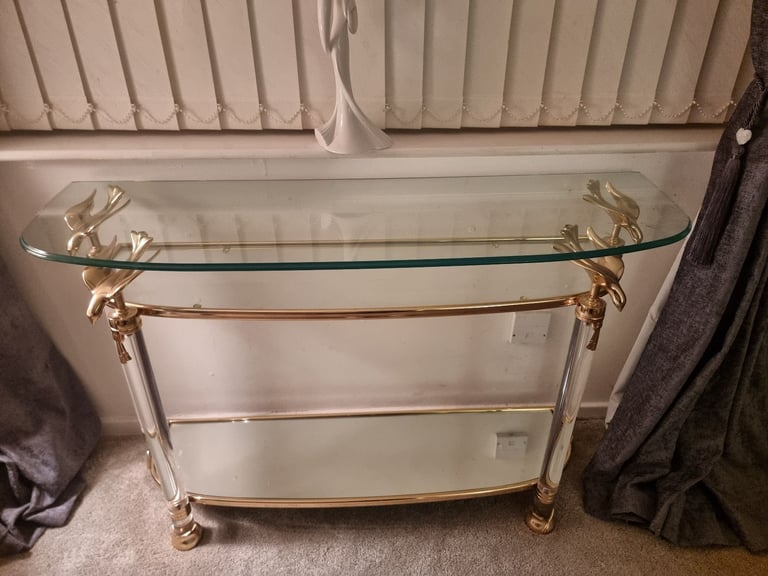 Glass console table