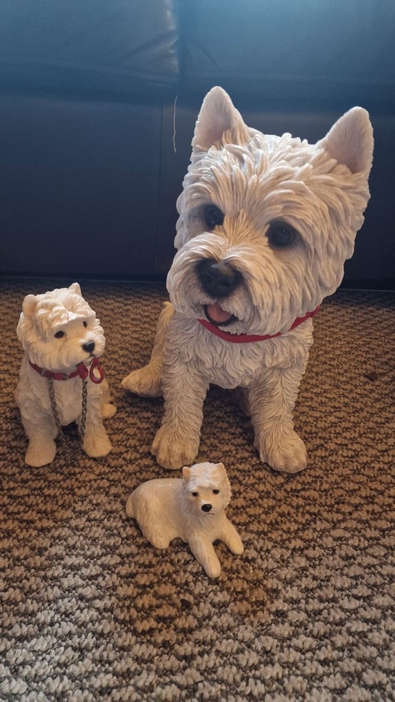 image for 3 x West Highland Terrier Ornaments. Collection from DE240AZ. Cash only.