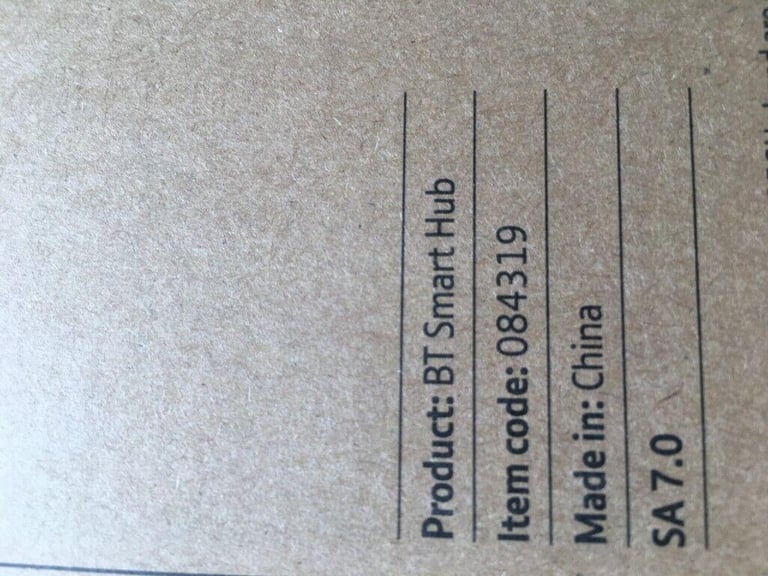 BT Smart Hub Type A wifi router