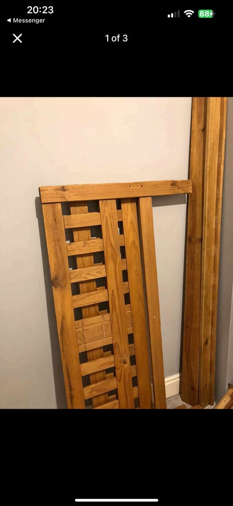 image for Double wooden bed and mattress 