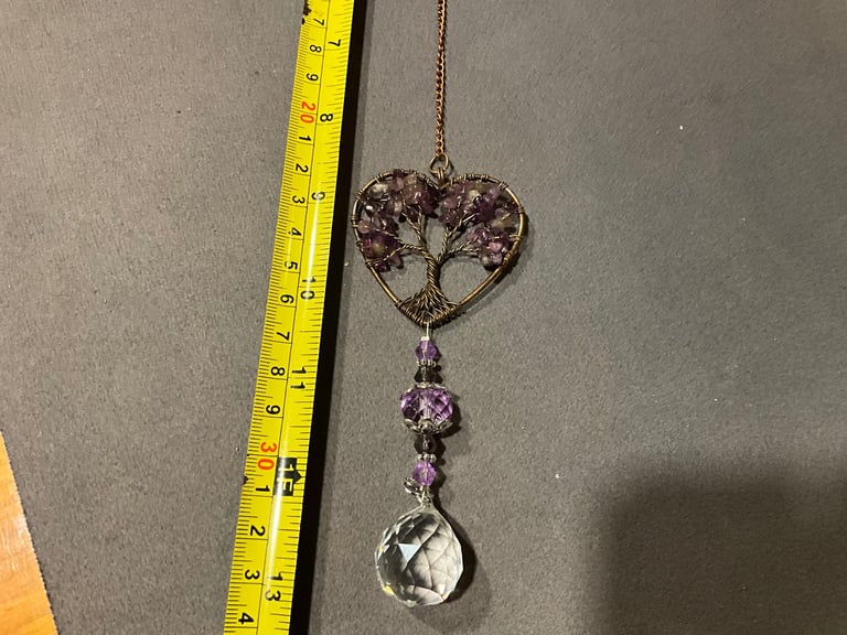 Tree of life/crystal charm. Hang anywhere. Stunning in the sun/light, cemetery or anywhere x