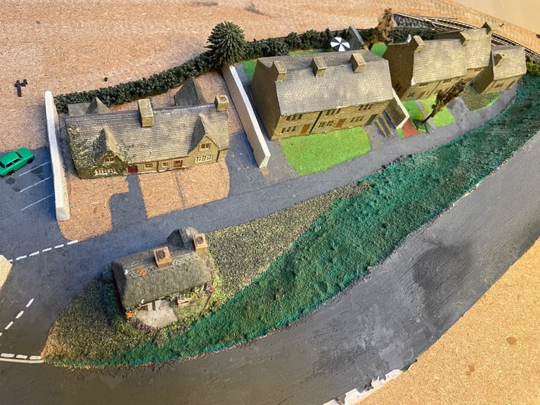 N Gauge model railway baseboard and scenery