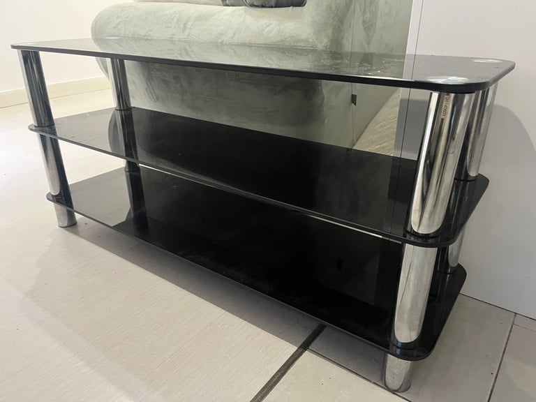 Black Glass TV Stand