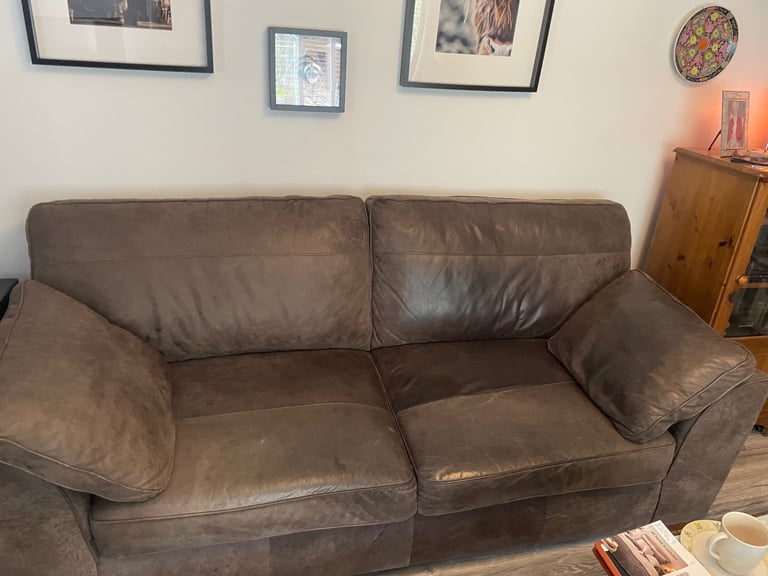 image for Leather Sofa and 2 Chairs