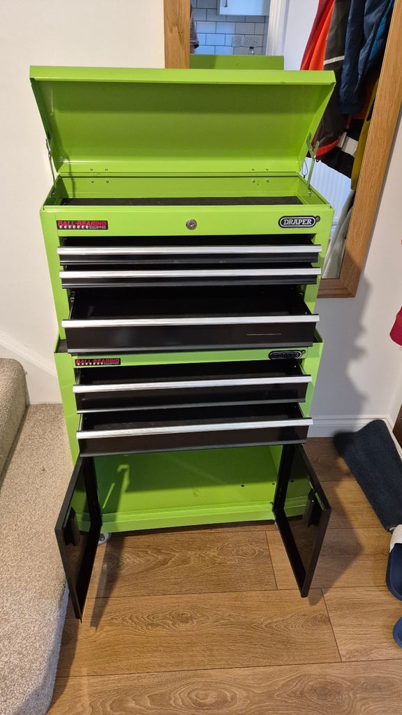 image for Combined Roller Cabinet and Tool Chest, 6 Drawer, 24", Green