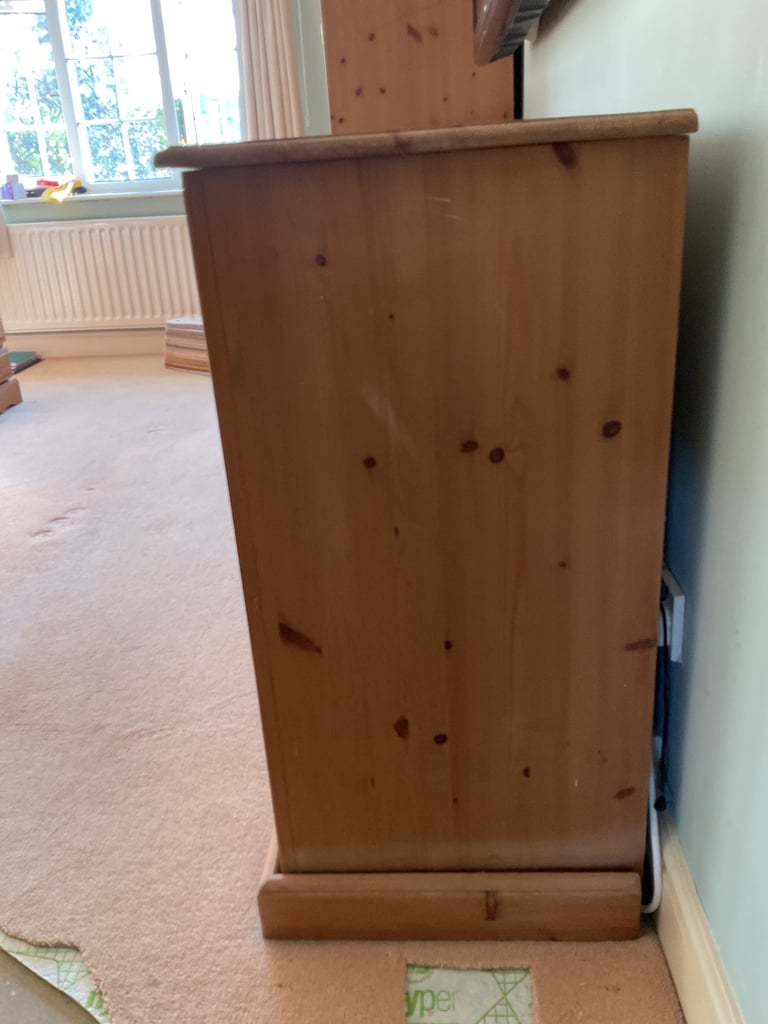 Artisan bespoke set bank of 10 waxed pine drawers dovetail joints drawers glide