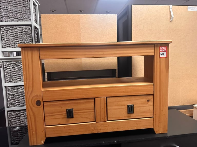 Solid wood 2 drawer TV Unit - Pine 