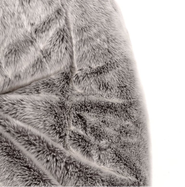 Icon Giant Faux Fur Dream Lounger Bean Bag, Arctic Wolf Grey (RRP £160)
