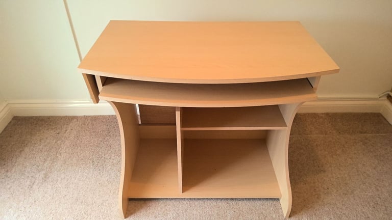 small pine effect computer desk