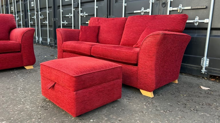 DFS 3 Seater Sofa & Armchair with Ottoman Footstool 