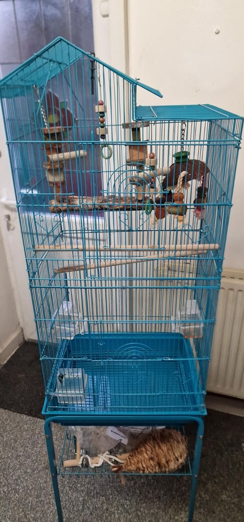 large blue bird cage  £60