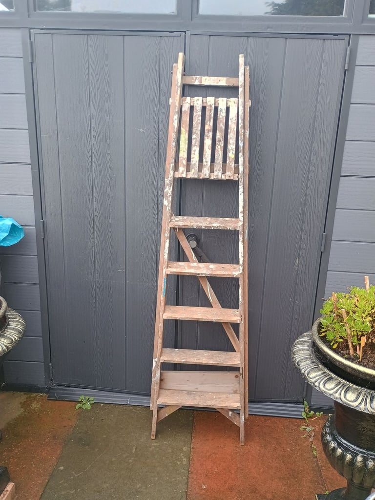Vintage or retro wooden step ladders