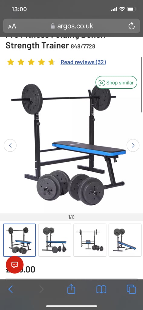 Argos pro fitness online bench