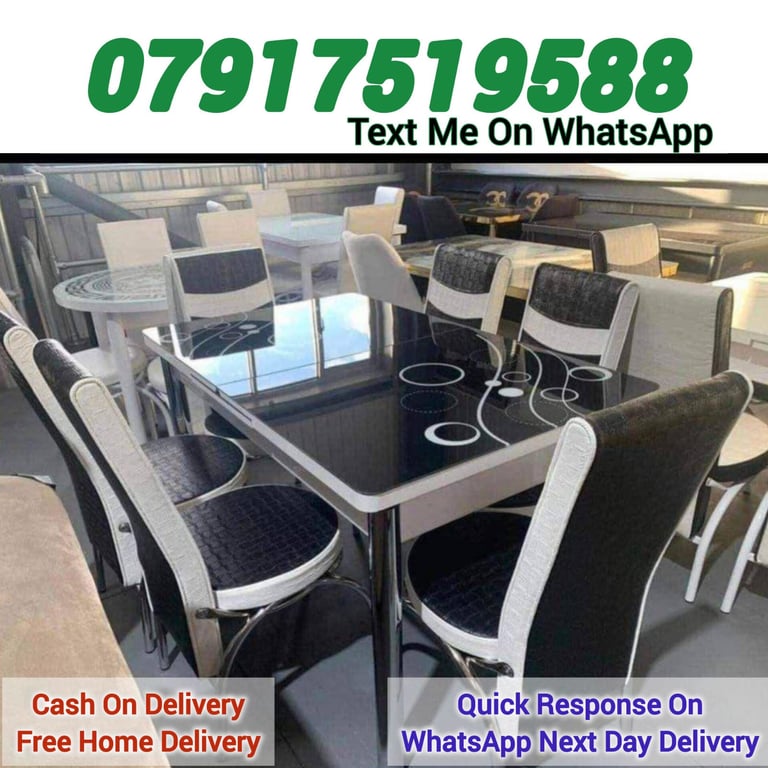Dining table with 4 and 6 chairs Free Delivery