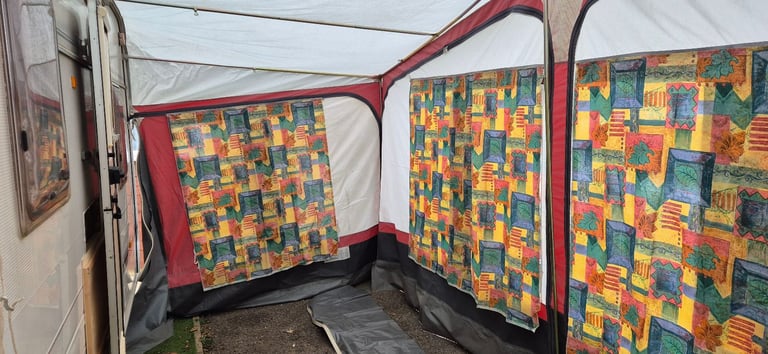 DOREMA caravan awning with annex room, inner tent, curtains and wheel skirt, size 8 (840)