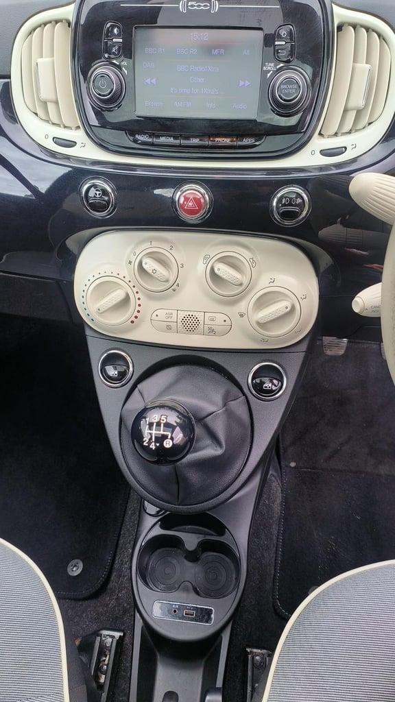 FIAT 500 1.2 500 Euro 6 1.2 69hp Lounge Black Manual Petrol 2018