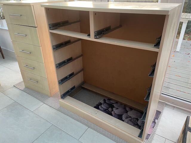 image for Two modern Schreiber chests of 5+6 drawers with silver coloured handles, very good condition