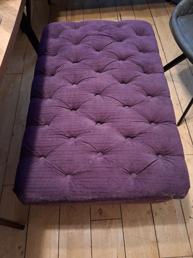 Purple chesterfield footstool 