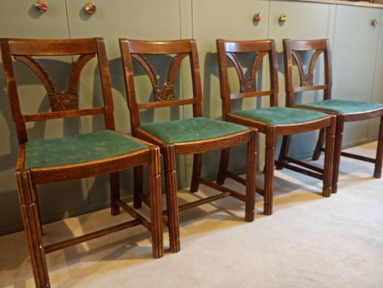 image for Vintage Oak Dining Chairs (set of 4)