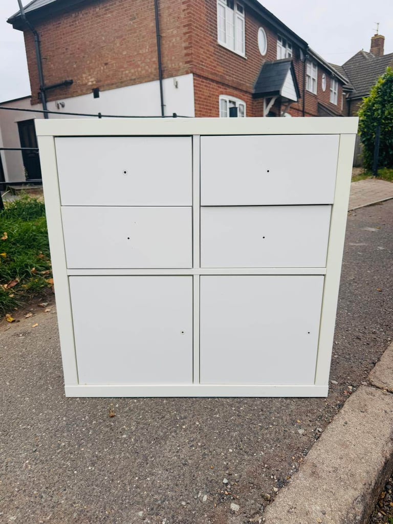 IKEA Kallax Shelving Unit with Drawers and Doors - White