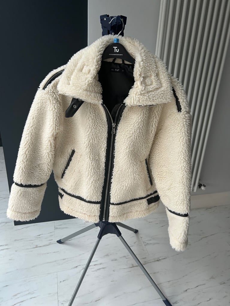 image for Tesco F&F cream viral Zara dupe jacket size medium 