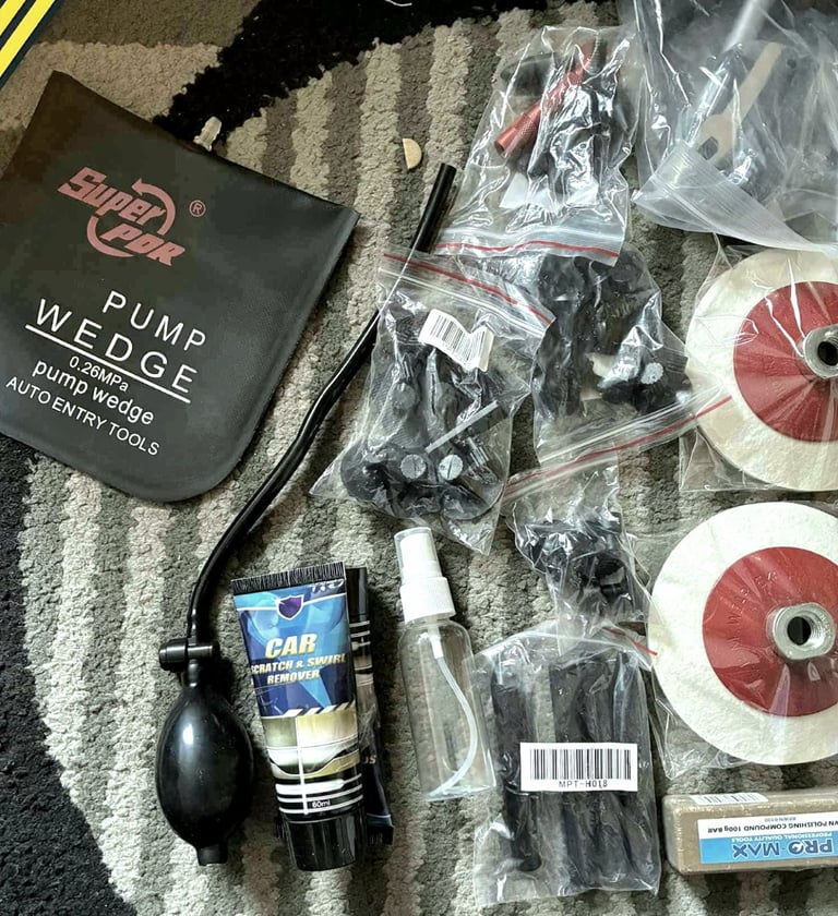 Dent pulling Car Bodywork kit + Polisher + Angle Grinding polishing Wheels. ALL NEW was £130+