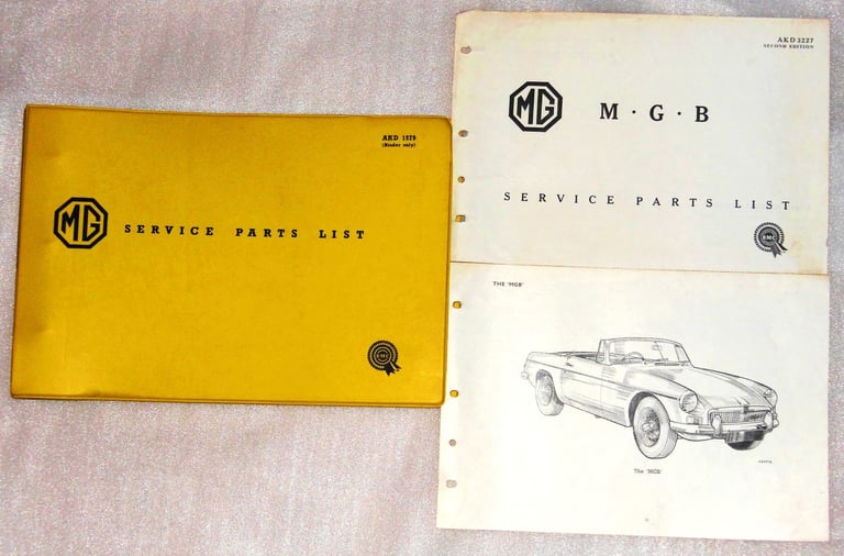 AUTOMOBILIA: ****MGB**** ORIGINAL SERVICE PARTS LIST
