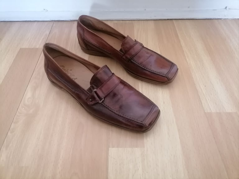 image for Vintage 90's Designer GABOR Tan Leather Loafers. Made in Portugal. Ex Cond. Size : UK 6.5