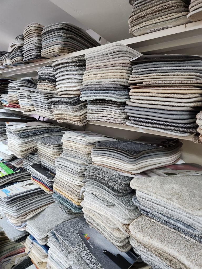 Carpet, laminate flooring, vinyl.