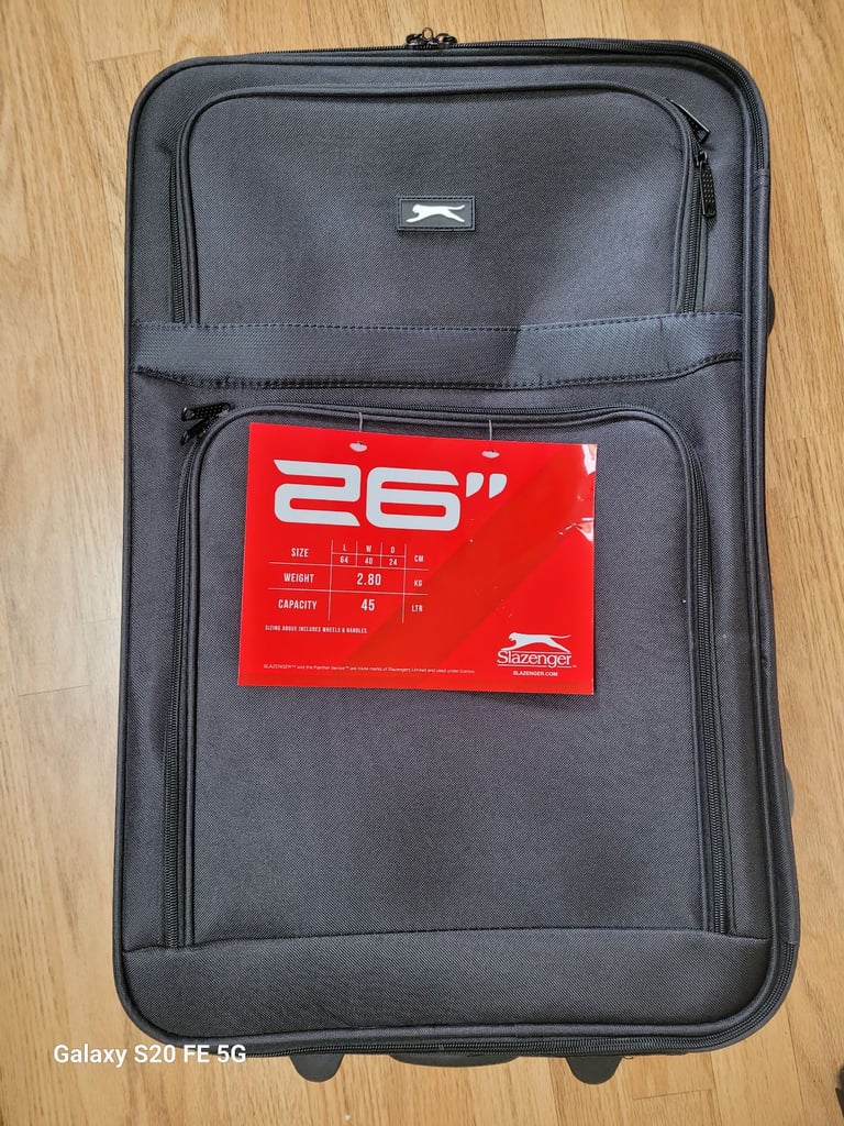 image for SUITECASE BLACK LIGHTWEIGHT SLAZENGER 2 AVAILABLE HOLIDAYS FLIGHT STILL PACKAGED