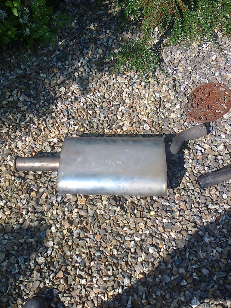 Stainless Steel exhaust silencer/rear box section - from Ford Orion