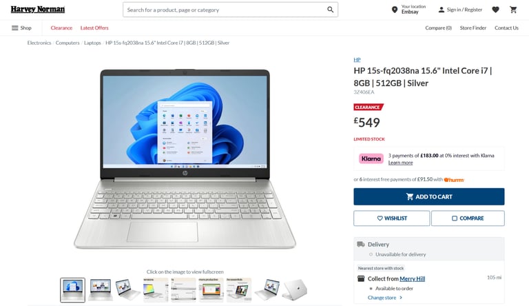 HP 15.6" Full HD Laptop (Intel Core i7, 512GB SSD) *BOXED*