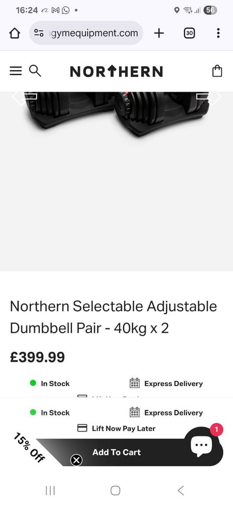 40kg adjustable dumbbell pairs 