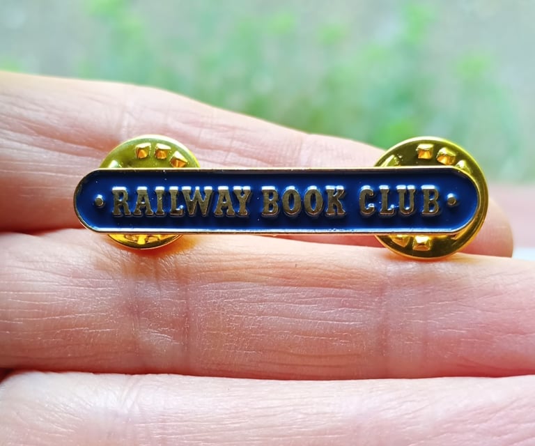 image for Railway Book Club Pin Badge in Blue Enamel /Gold Colour Metal
