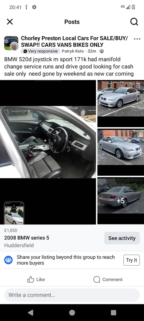 BMW, 5 SERIES, Saloon, 2008, Semi-Auto, 1995 (cc), 4 doors