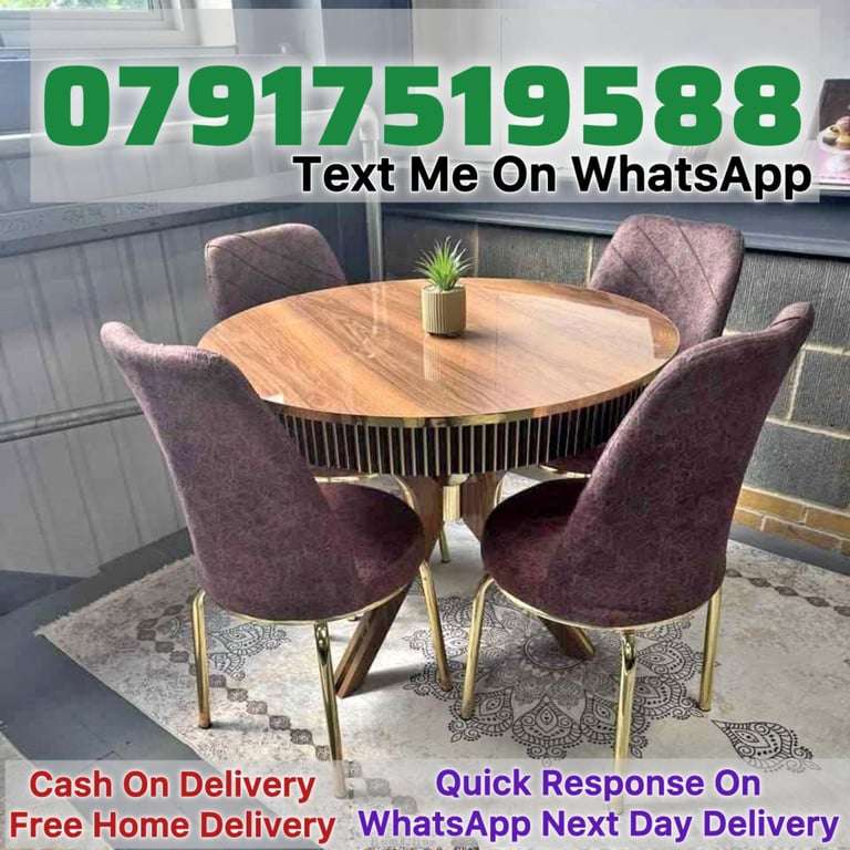 image for New Beautiful Dining Table With 4 / 6 Chairs For SALE
