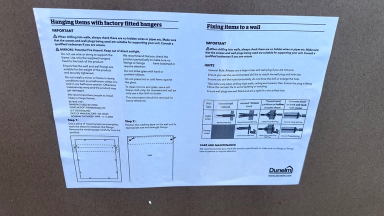 Dunelm full length mirror 