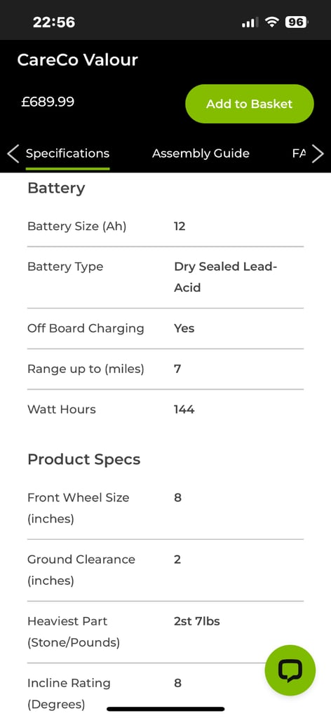 Careco valour mobility scooter cancer research 
