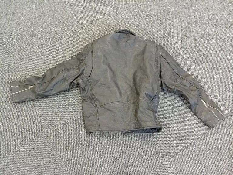 VINTAGE KOOKIE Leather Biker Jacket UK Size 14 Sportswear Pre-loved