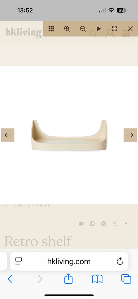 HK Living Retro Shelf in Cream