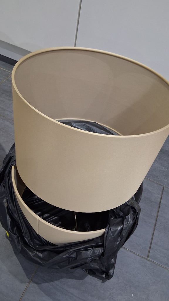 Quality lamp with white shade and 2 cream golden shades.  Almost new