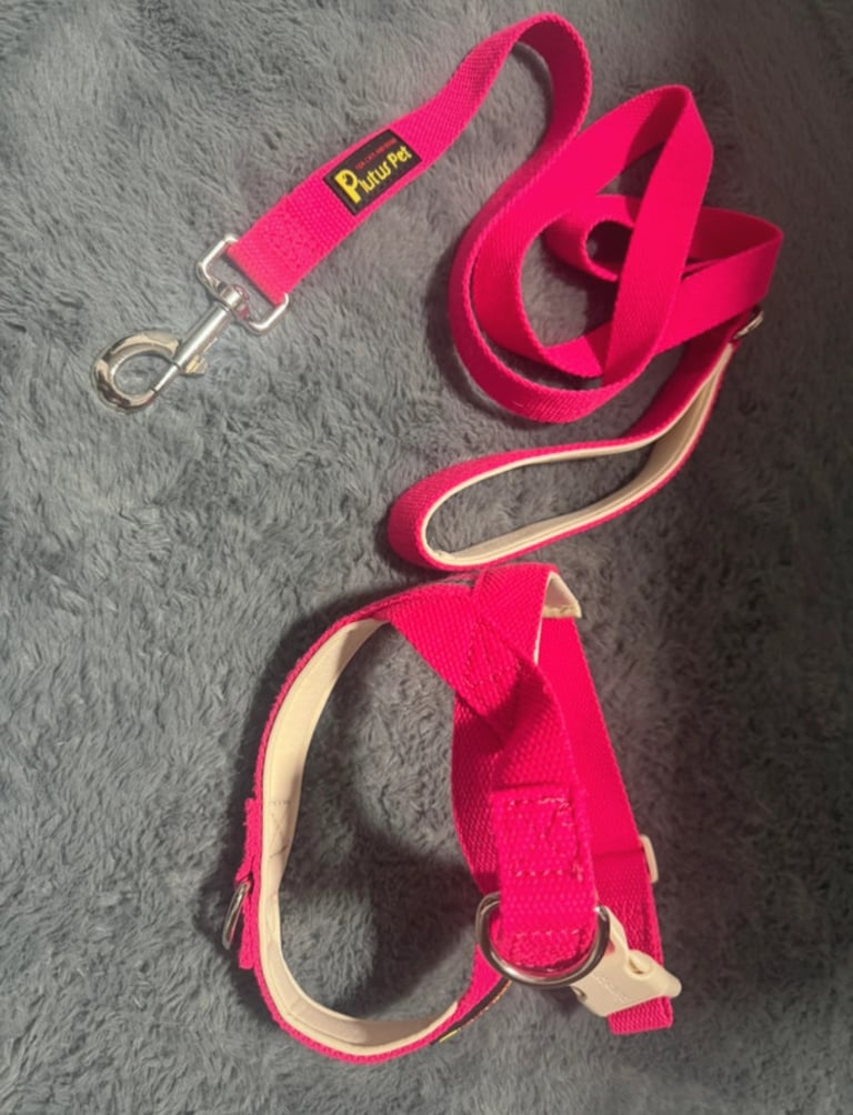 NEW Pets Purest Hot Pink Dog Harness Lead Size Small Set