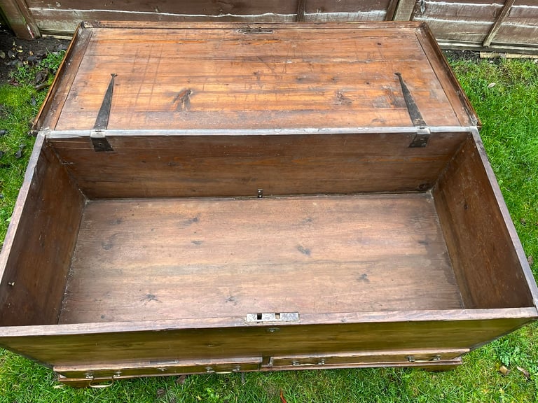 Antique Pine Ottoman/Trunk 