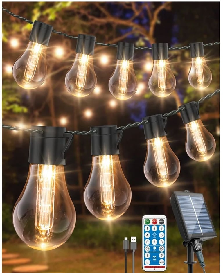 Usb & Solar Festoon Lights Outdoor 14M/46FT