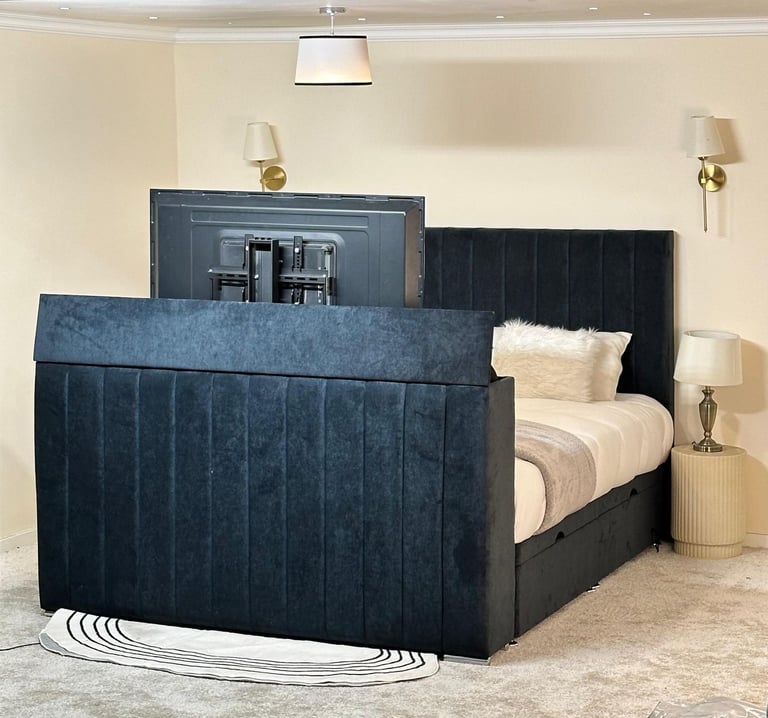 Super king size  bed with Sidelift storage  in Naples charcoal 