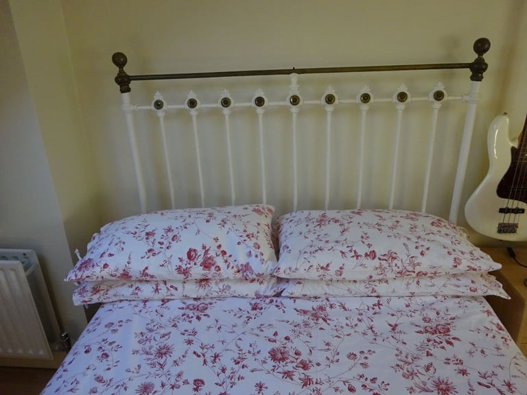 Antique victorian brass and iron double bed
