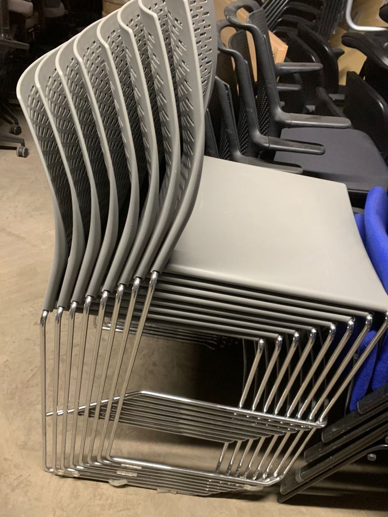 Grey stacking high stool (8 available)