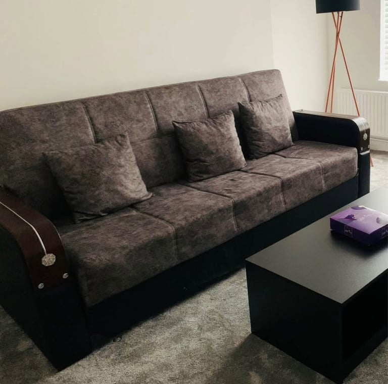 image for 3 seater sofa bed with cushions and storage 